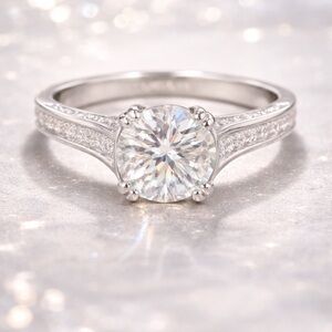 1CT Moissanite Engagement Ring